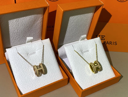 [Select]HM CLIC YELLOW ENAMEL GOLD NECKLACE