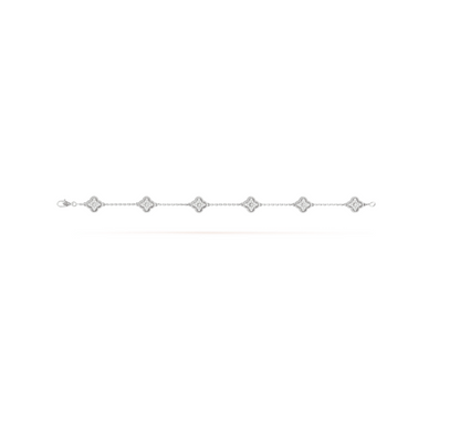 [Select]CLOVER 6 MOTIF SILVER DIAMOND BRACELET