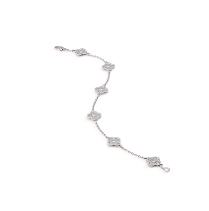 [Select]CLOVER 6 MOTIF SILVER DIAMOND BRACELET