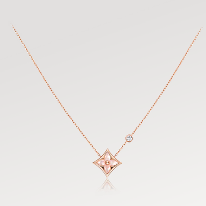 [Select]STAR PINK MOP 1 DIAMOND PINK GOLD NECKLACE