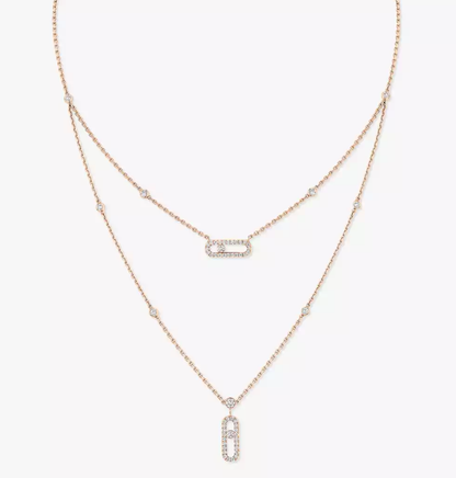 [Select]MS Double-Circle Full-Diamond Necklace