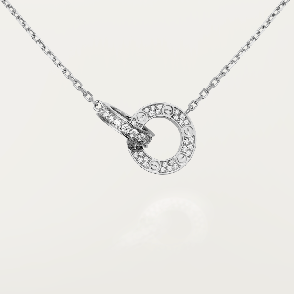 [Select]LOVE 7.6MM NECKLACE Select GOLD AND SILVER  FULL DIAMOND