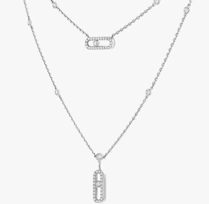 [Select]MS Double-Circle Full-Diamond Necklace