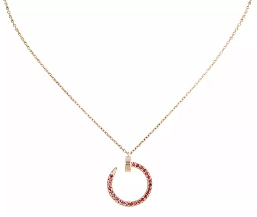 [Select]JUSTE NECKLACE GOLD RED DIAMONDS