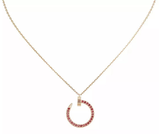 [Select]JUSTE NECKLACE GOLD RED DIAMONDS