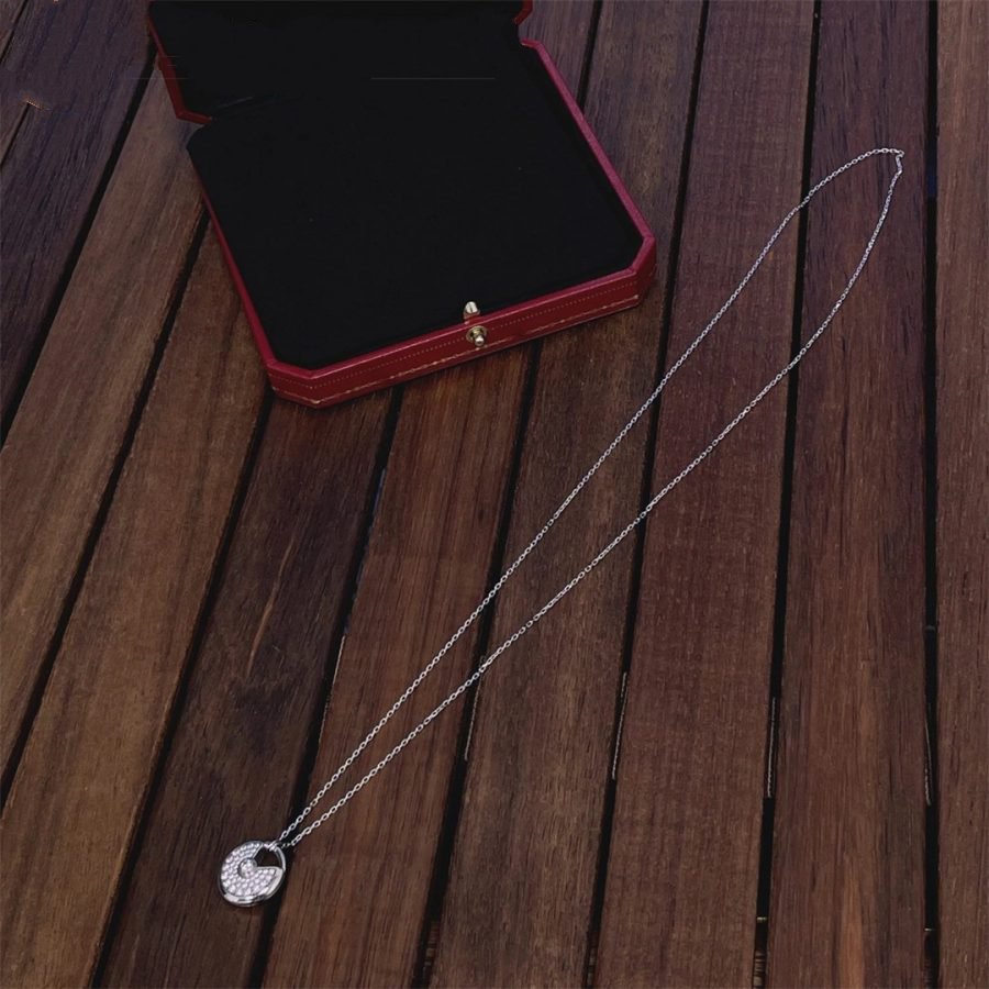 [Select]AMULETTE SILVER FULL DIAMOND NECKLACE