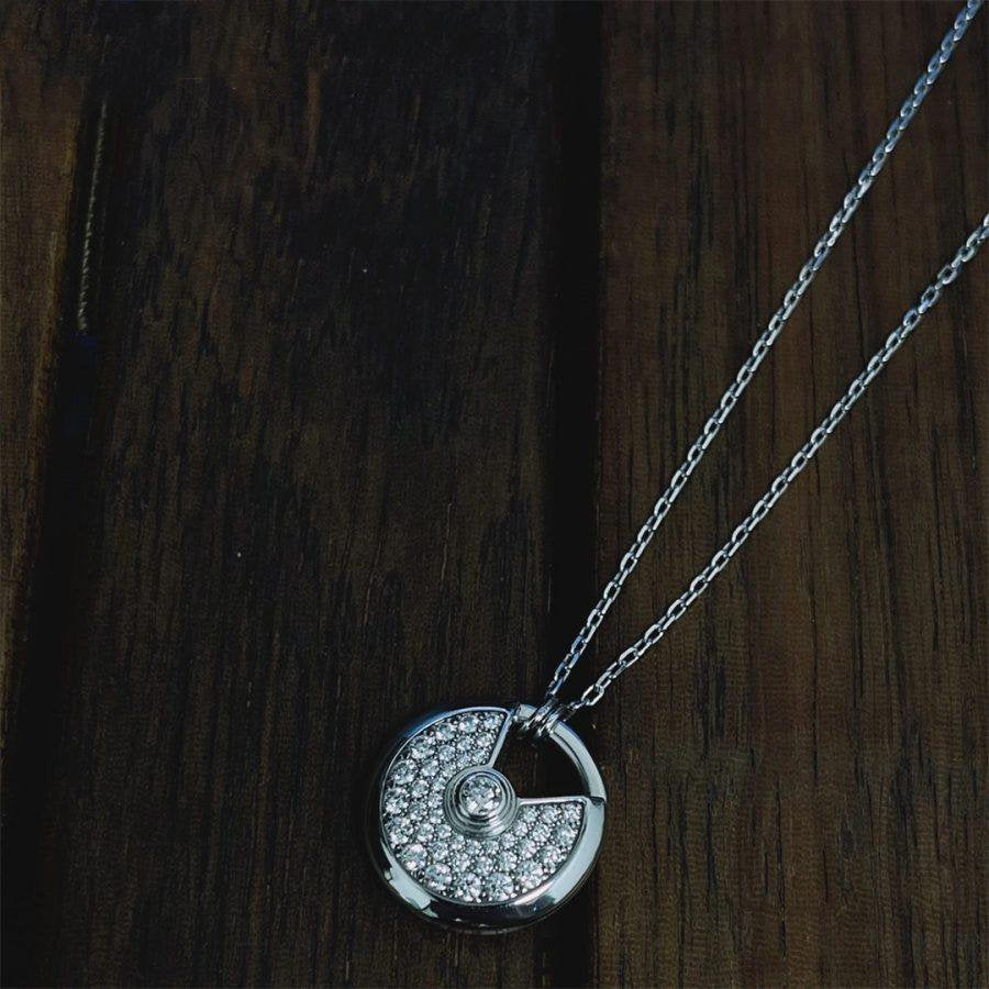 [Select]AMULETTE SILVER FULL DIAMOND NECKLACE