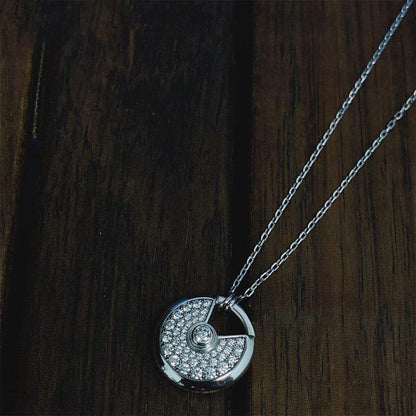 [Select]AMULETTE SILVER FULL DIAMOND NECKLACE