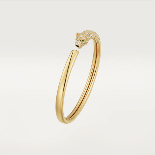 [Select]PANTHERE GOLD DIAMOND OPEN BRACELET