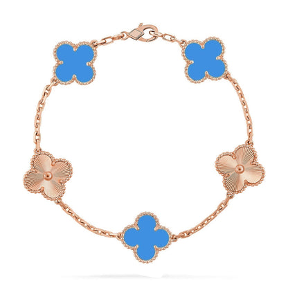 [Select] CLOVER 5 MOTIF BLUE AGATE BRACELET COLLECTION