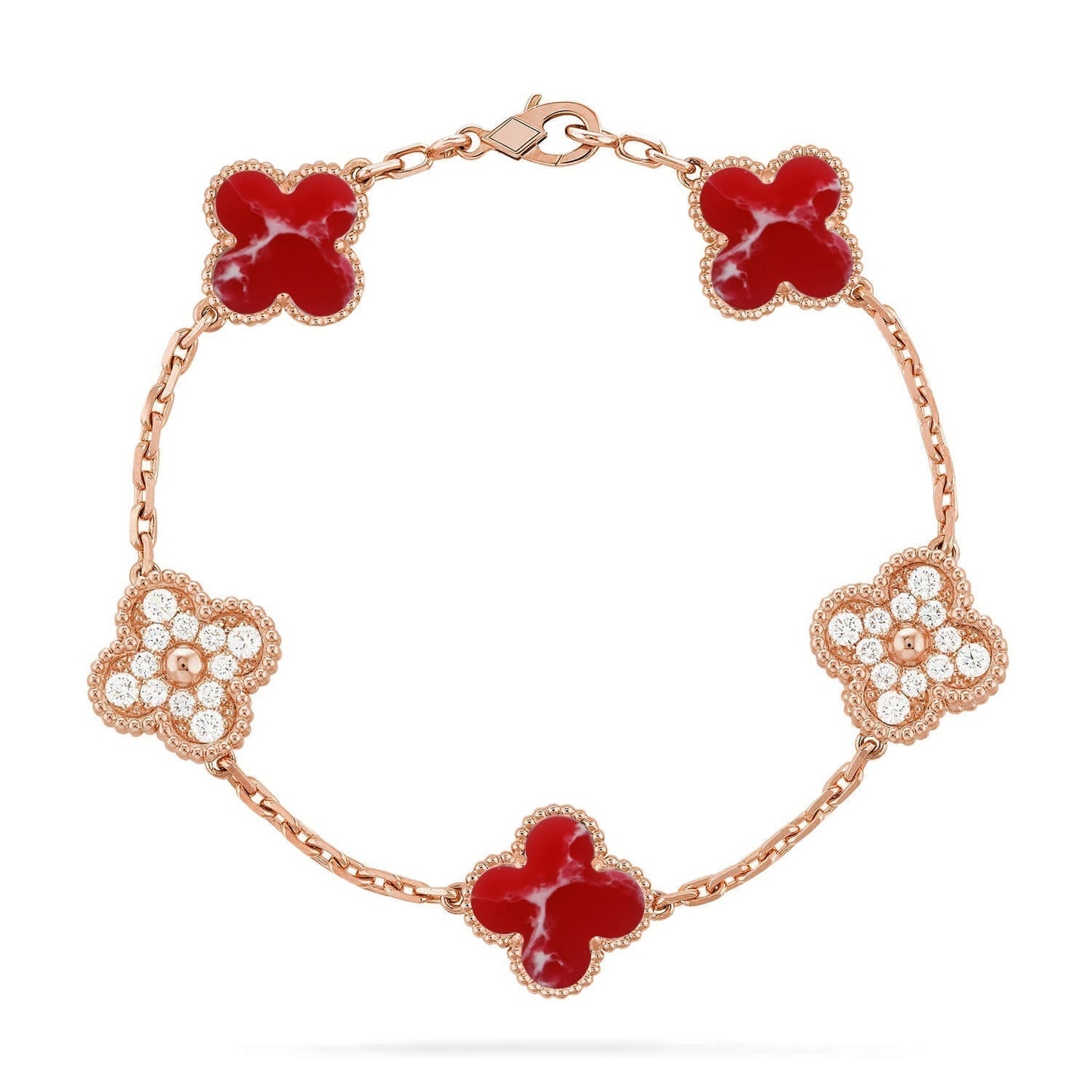 [Select]CLOVER 5 MOTIF RED PATTERN BRACELET COLLECTION