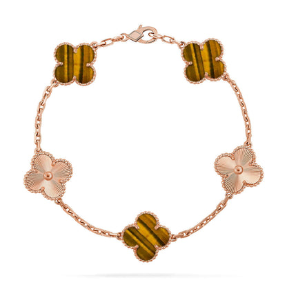 [Select] CLOVER 5 MOTIFS TIGER EYE BRACELET COLLECTION