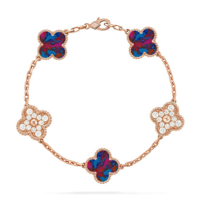 [Select]CLOVER 5 MOTIF COLOR GEMSTONES BRACELET COLLECTION