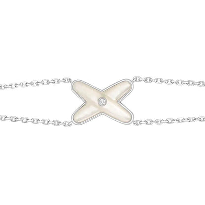 [Select]JEUX BRACELET WHITE MOP SILVER 1 DIAMOND