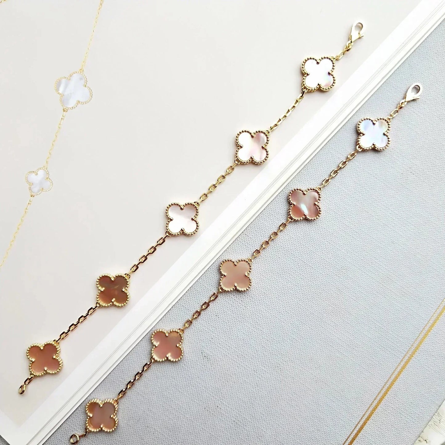 [Select] CLOVER 5 MOTIFS  PINK MOP BRACELET COLLECTION