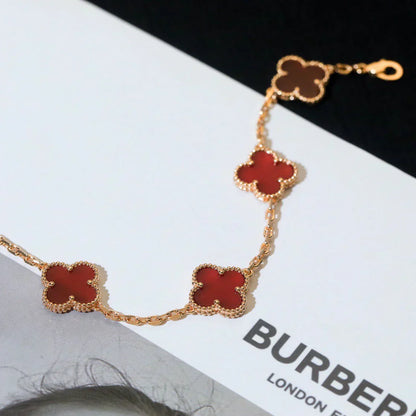 [Select] CLOVER 5 MOTIF RED CORNELIAN BRACELET COLLECTION