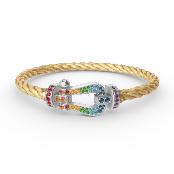 [Select]FORC LARGE HORSESHOE  COLORED DIAMOND BRACELET SILVER