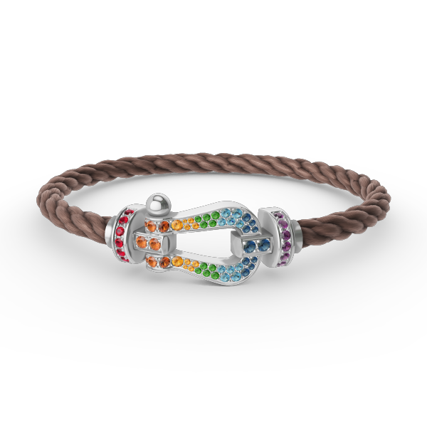 [Select]FORC LARGE HORSESHOE  COLORED DIAMOND BRACELET SILVER