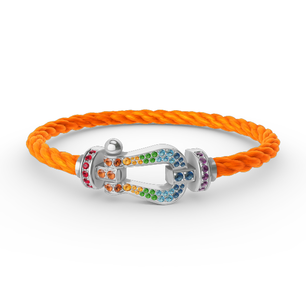 [Select]FORC LARGE HORSESHOE  COLORED DIAMOND BRACELET SILVER