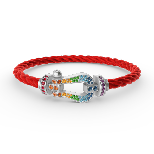 [Select]FORC LARGE HORSESHOE  COLORED DIAMOND BRACELET SILVER