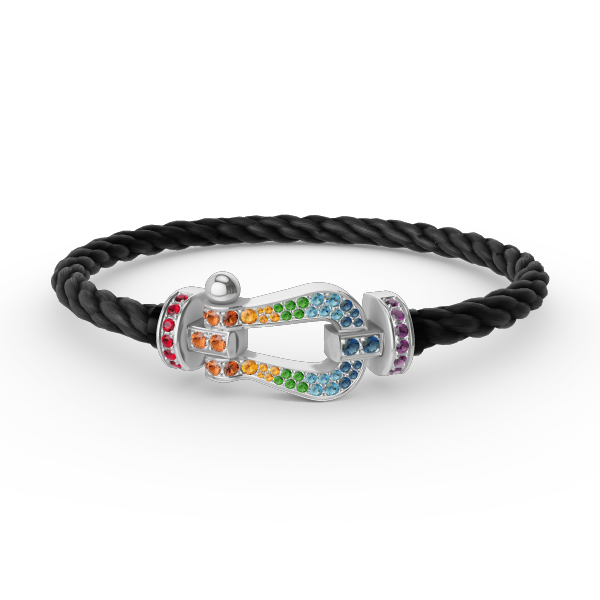 [Select]FORC LARGE HORSESHOE  COLORED DIAMOND BRACELET SILVER