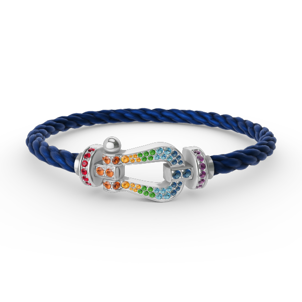 [Select]FORC LARGE HORSESHOE  COLORED DIAMOND BRACELET SILVER