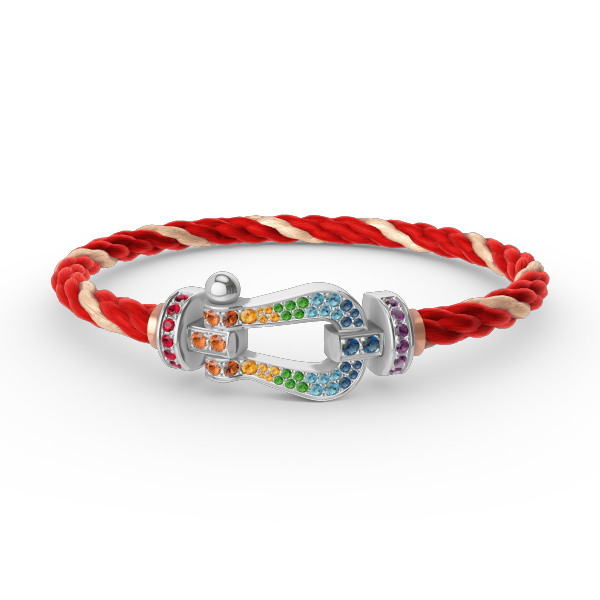 [Select]FORC LARGE HORSESHOE  COLORED DIAMOND BRACELET SILVER