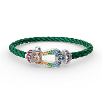 [Select]FORC LARGE HORSESHOE  COLORED DIAMOND BRACELET SILVER