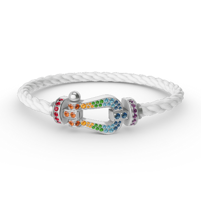 [Select]FORC LARGE HORSESHOE  COLORED DIAMOND BRACELET SILVER