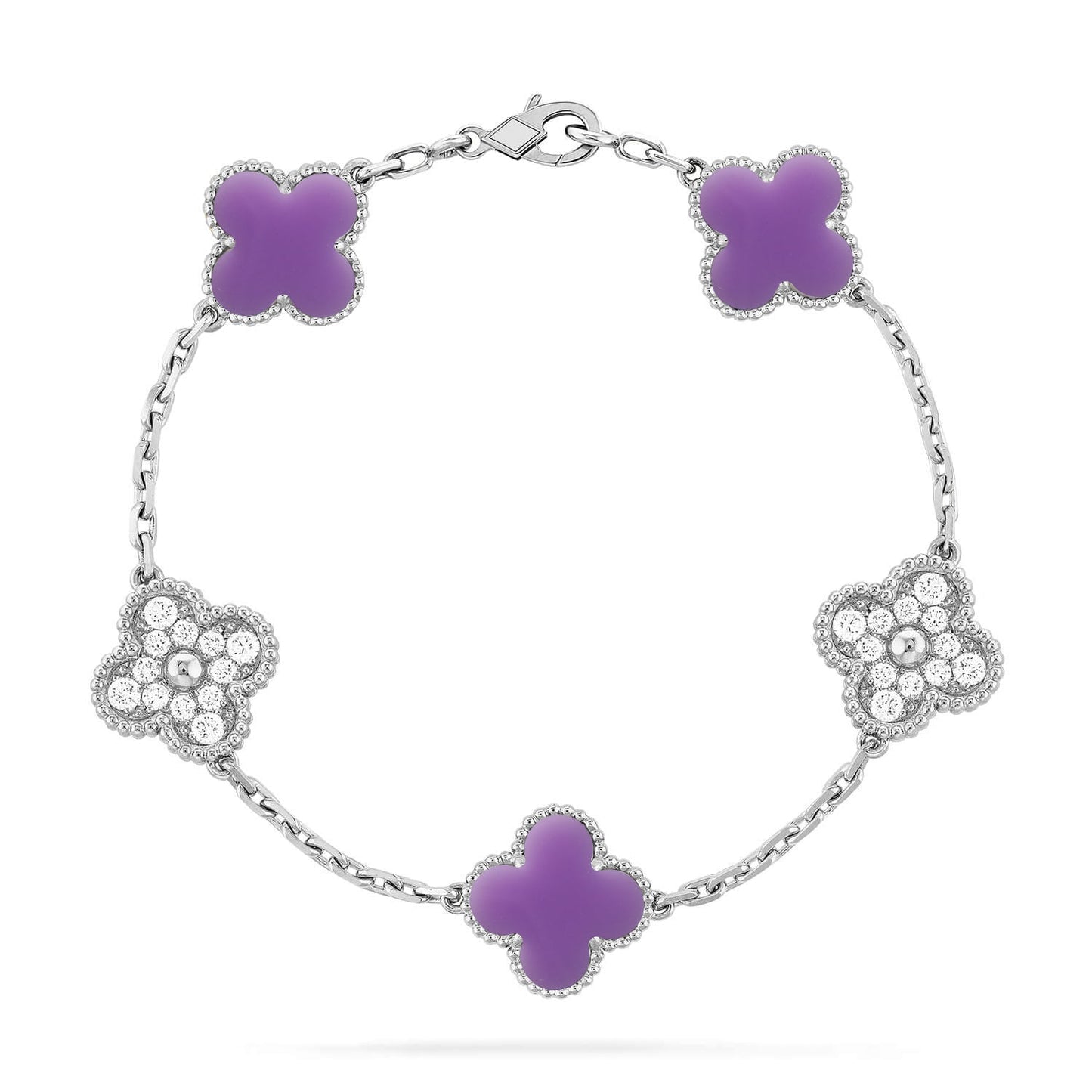 [Select]CLOVER 5 MOTIF LIGHT PURPLE BRACELET COLLECTION