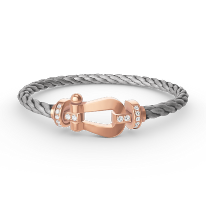 [Select]FORCE LARGE HORSESHOE HALF DIAMOND BRACELET Select GOLD