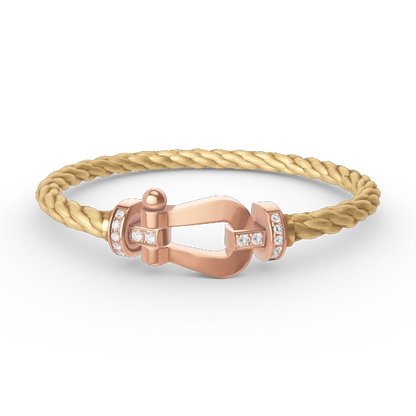 [Select]FORCE LARGE HORSESHOE HALF DIAMOND BRACELET Select GOLD