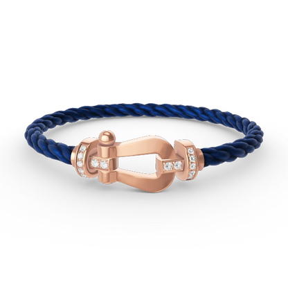 [Select]FORCE LARGE HORSESHOE HALF DIAMOND BRACELET Select GOLD