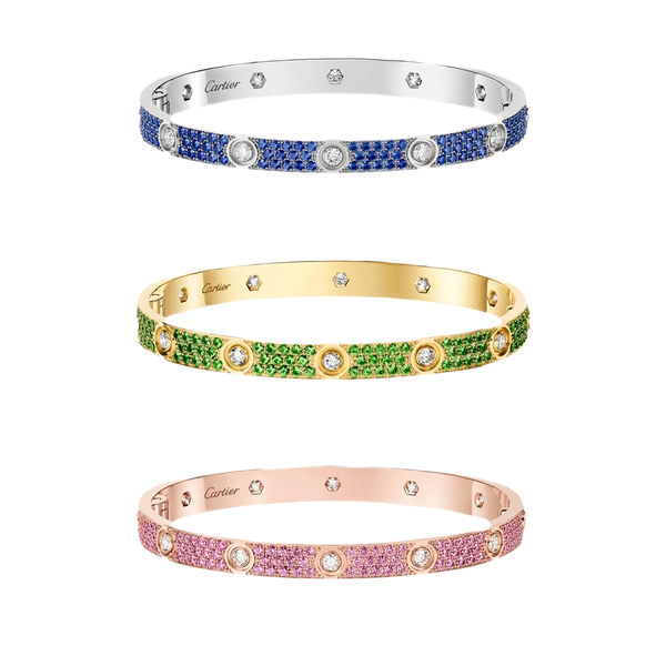 [Select]2026 PAVE GEMSTONE LOVE BRACELET 6.1MM 10 DIAMONDS