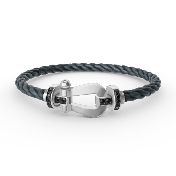 [Select]FORCE LARGE HORSESHOE BLACK DIAMOND BRACELET SILVER