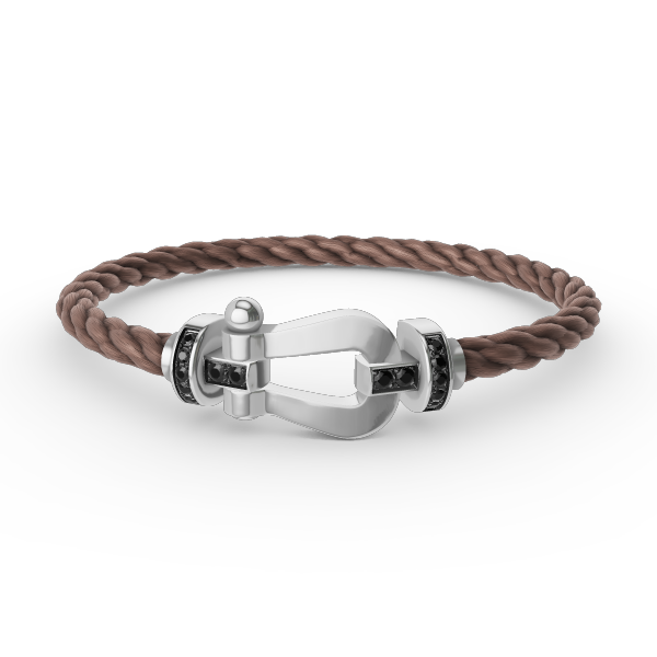[Select]FORCE LARGE HORSESHOE BLACK DIAMOND BRACELET SILVER