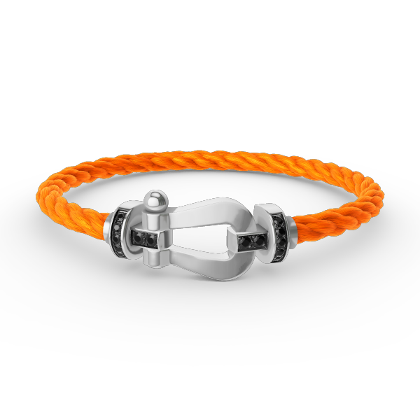 [Select]FORCE LARGE HORSESHOE BLACK DIAMOND BRACELET SILVER
