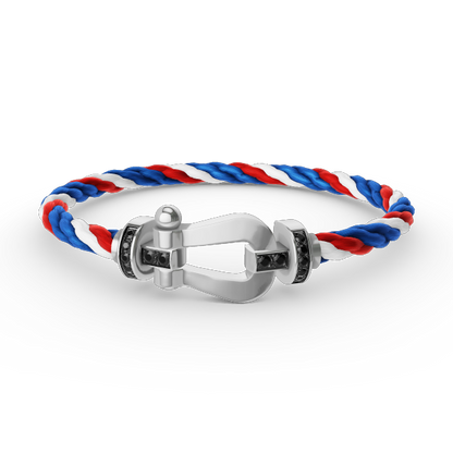 [Select]FORCE LARGE HORSESHOE BLACK DIAMOND BRACELET SILVER
