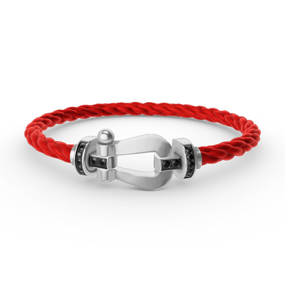 [Select]FORCE LARGE HORSESHOE BLACK DIAMOND BRACELET SILVER