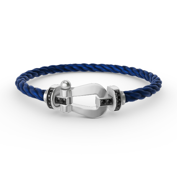 [Select]FORCE LARGE HORSESHOE BLACK DIAMOND BRACELET SILVER
