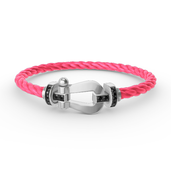 [Select]FORCE LARGE HORSESHOE BLACK DIAMOND BRACELET SILVER