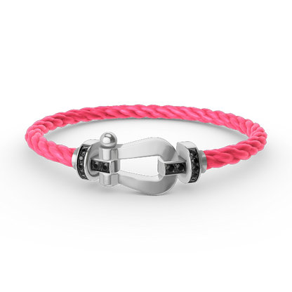 [Select]FORCE LARGE HORSESHOE BLACK DIAMOND BRACELET SILVER
