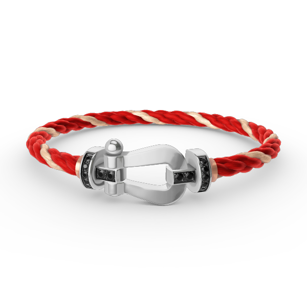 [Select]FORCE LARGE HORSESHOE BLACK DIAMOND BRACELET SILVER