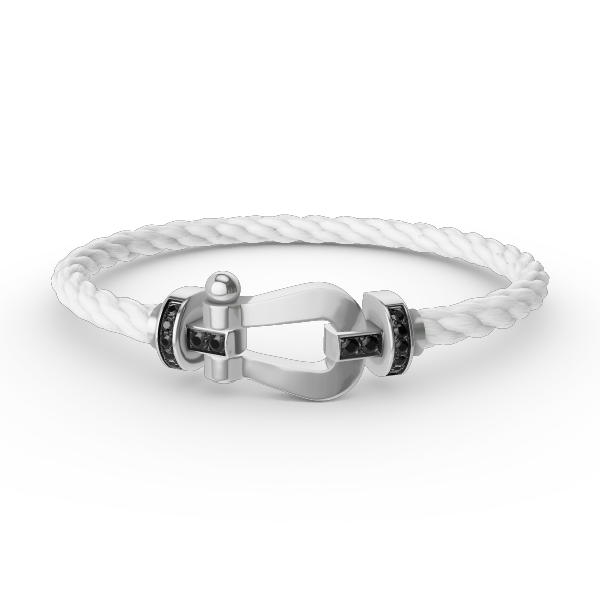 [Select]FORCE LARGE HORSESHOE BLACK DIAMOND BRACELET SILVER