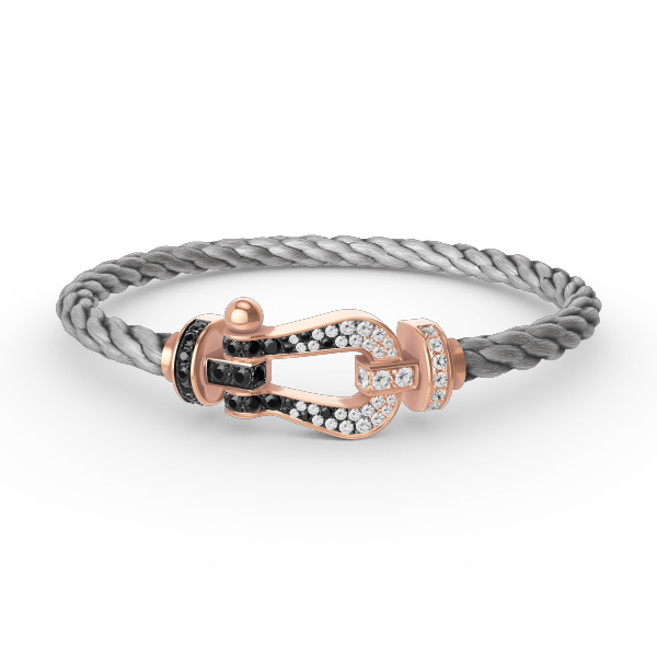 [Select]FORCE LARGE HORSESHOE BLACK WHITE DIAMOND BRACELET Select GOLD