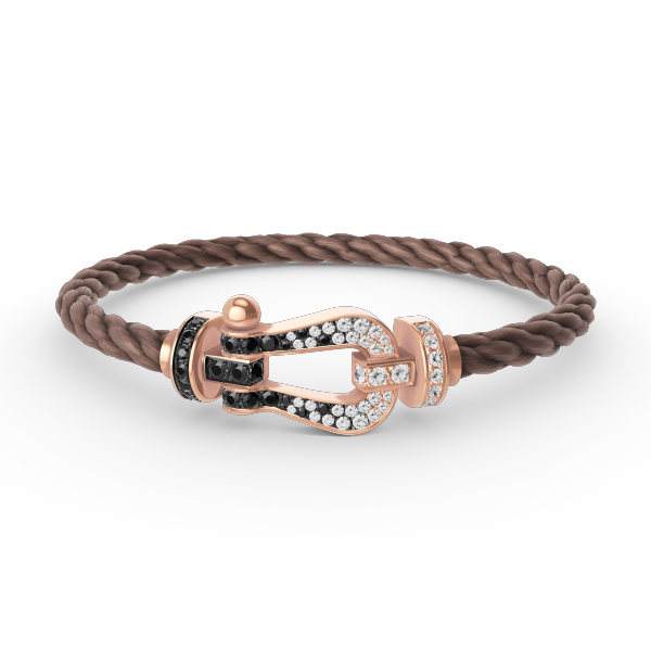 [Select]FORCE LARGE HORSESHOE BLACK WHITE DIAMOND BRACELET Select GOLD