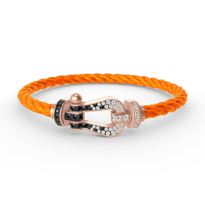 [Select]FORCE LARGE HORSESHOE BLACK WHITE DIAMOND BRACELET Select GOLD
