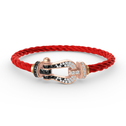 [Select]FORCE LARGE HORSESHOE BLACK WHITE DIAMOND BRACELET Select GOLD