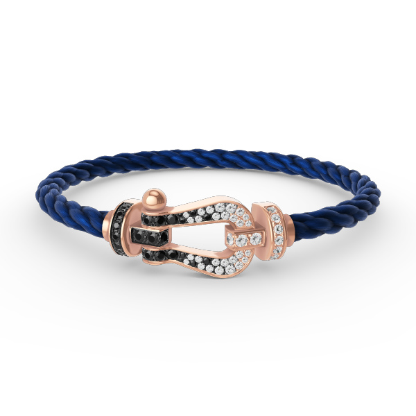 [Select]FORCE LARGE HORSESHOE BLACK WHITE DIAMOND BRACELET Select GOLD