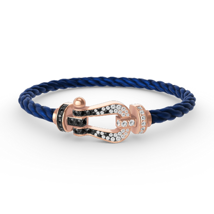[Select]FORCE LARGE HORSESHOE BLACK WHITE DIAMOND BRACELET Select GOLD